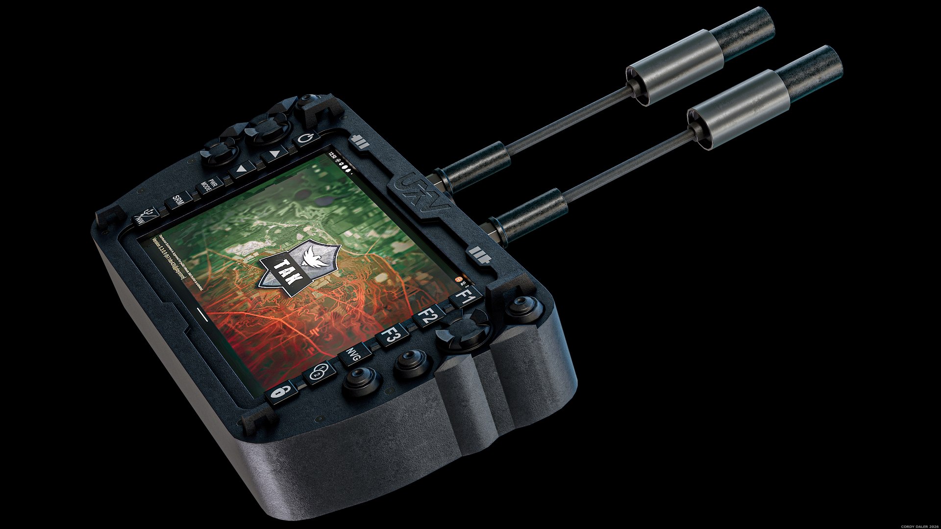 3D C100 Defense Drone With Remote Controller PBR model https://p.turbosquid.com/ts-thumb/P4/RLTrdv/Go/r_viewport_007/png/1765734340/1920x1080/fit_q87/a04638ae99269d67d7c496691f88ec0ec2ea5658/r_viewport_007.jpg