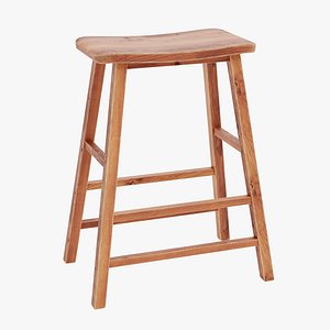 Wooden Stool 3D model
