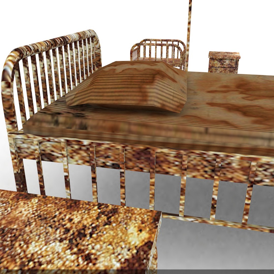 Rusty And Dirty Hospital Bed And Tables 3D Model - TurboSquid 2029230