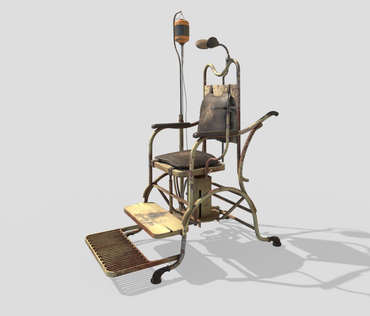 3D Model Old Vintage Medical Chair TurboSquid 1756356