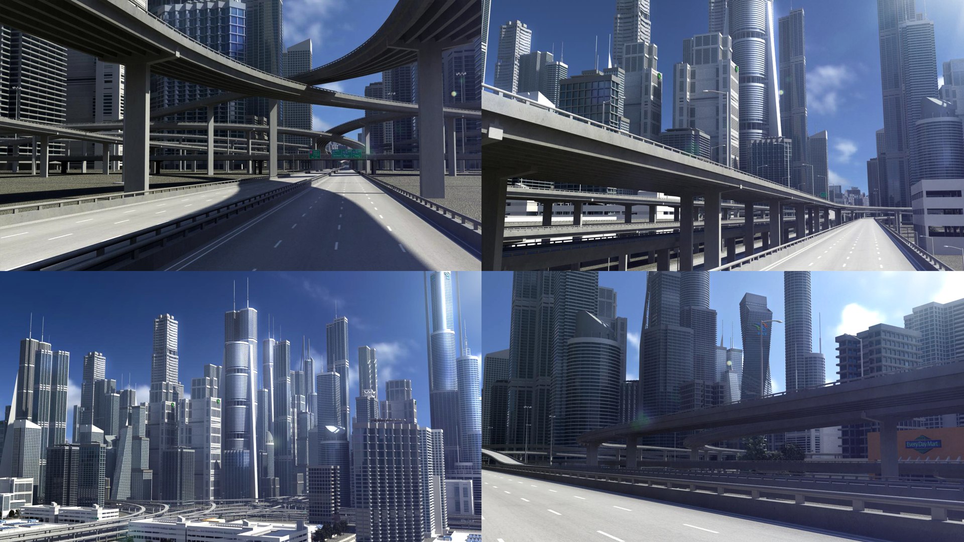 3D Freeway City and Suburbs Collection 2 model - TurboSquid 1916510