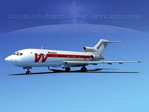 airline boeing 727 727-100 3d model