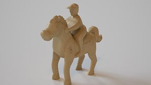 Wood Carving Horse 3D