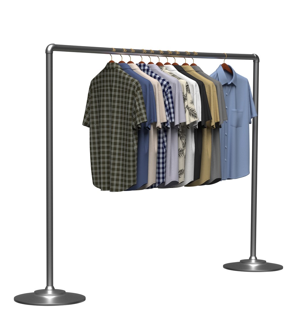 3D Shirt On Steel Hanger Model - TurboSquid 2274455