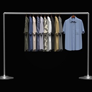 3D Shirt On Steel Hanger model