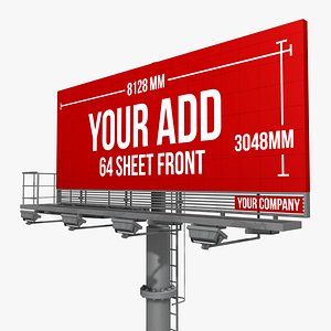 3d billboard 64 sheet single model