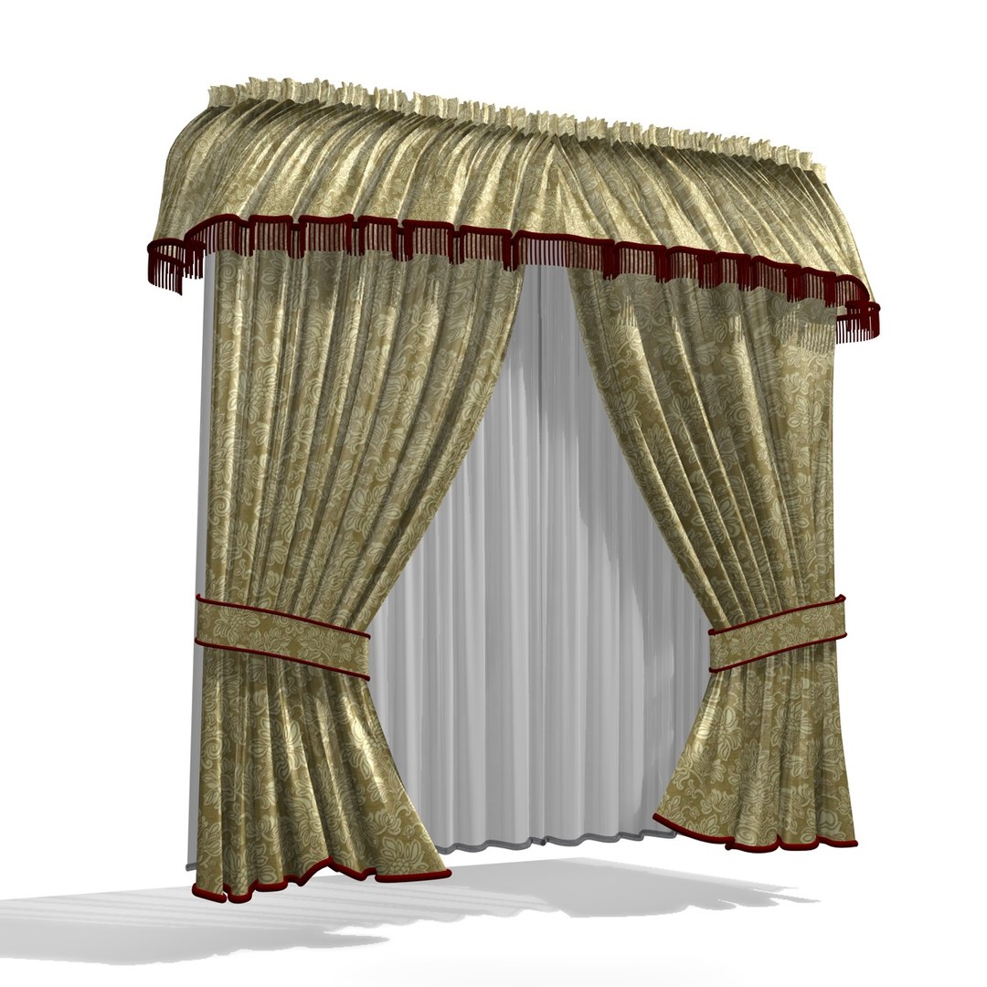 traditional curtain 22 3d model