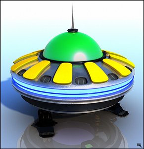 3d model flying saucer cartoon