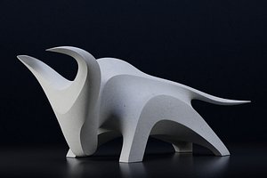 Modern abstract bull sculpture 017