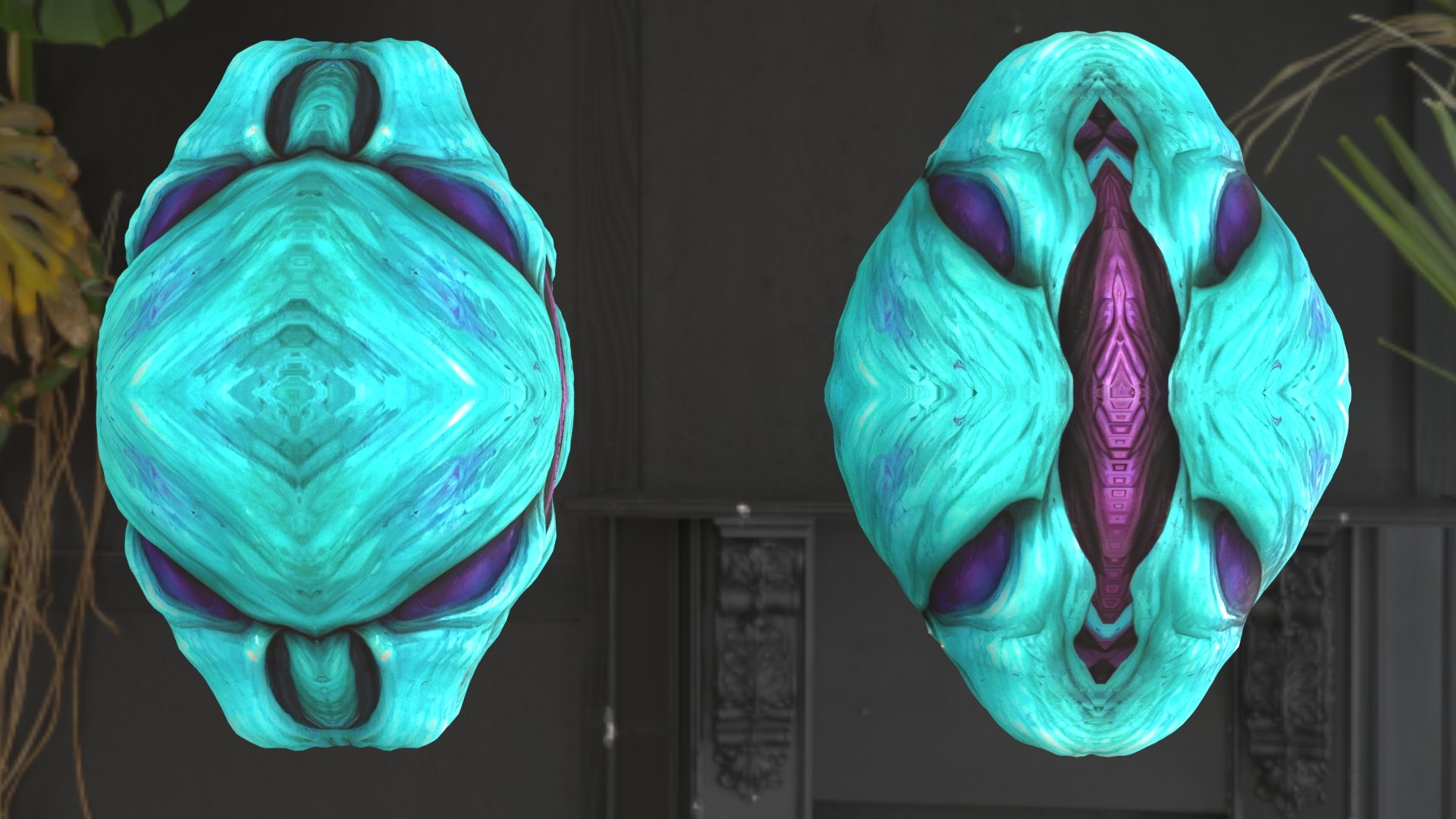 3D Blue Alien Egg 6 Model - TurboSquid 1987709