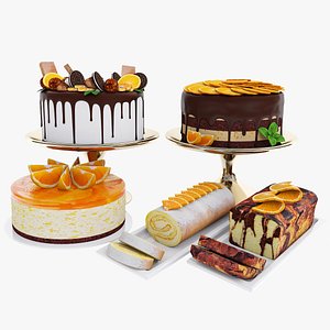3D Orange cake collection