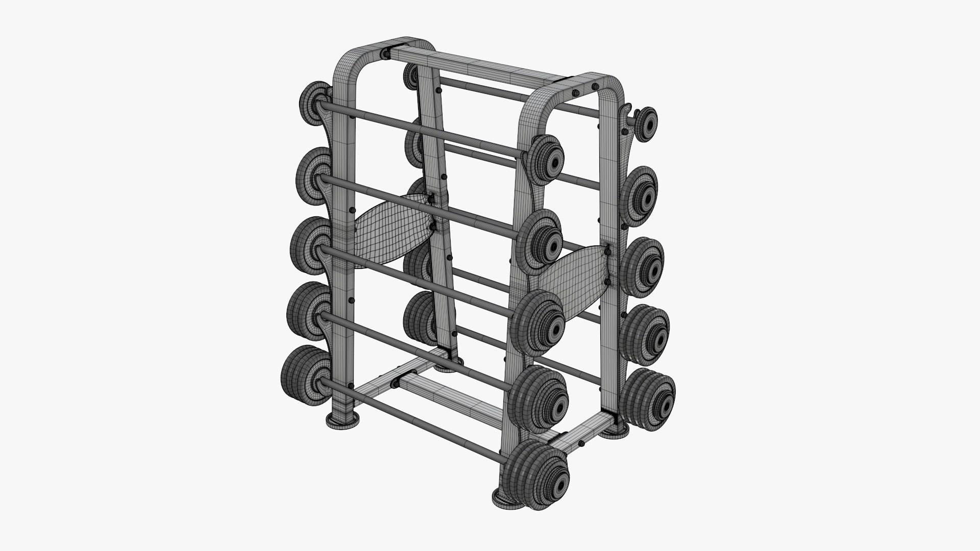 Set Rack Barbell 3D Model - TurboSquid 1666783