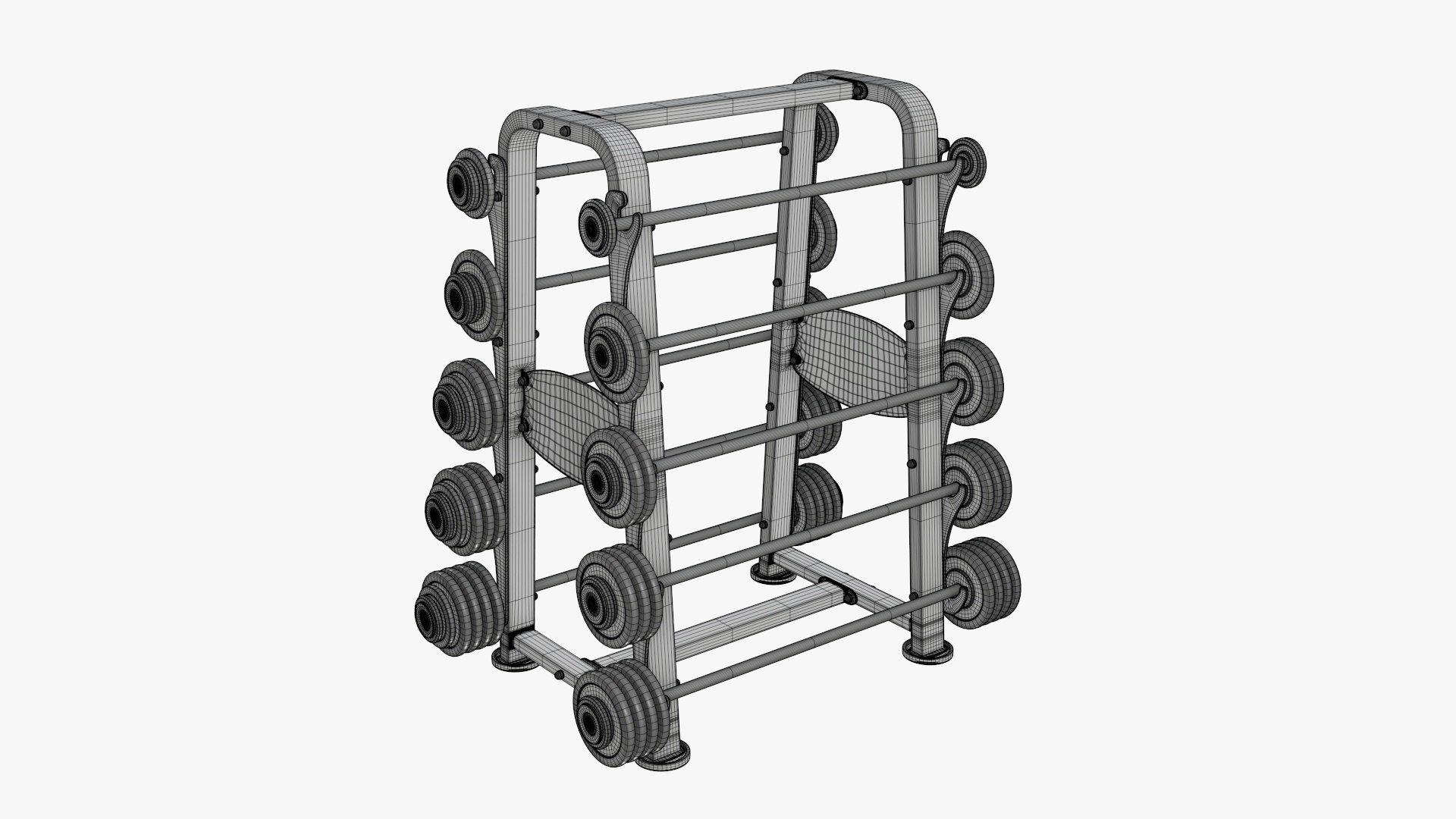 Set Rack Barbell 3D Model - TurboSquid 1666783