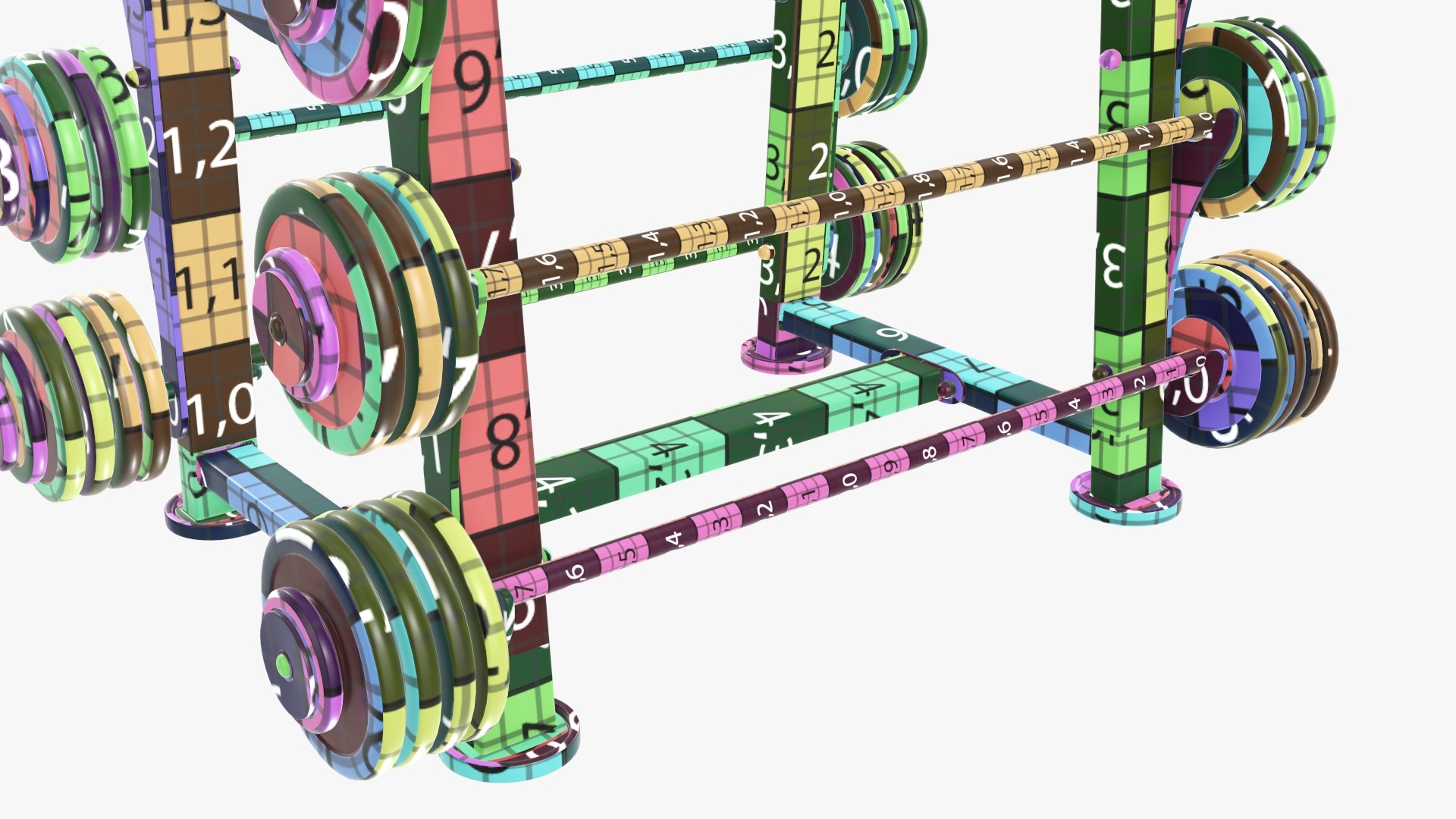 Set Rack Barbell 3D Model - TurboSquid 1666783