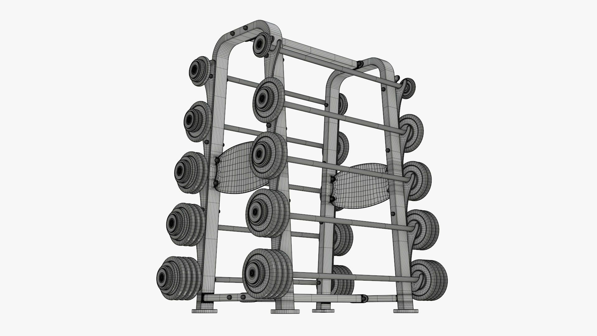 Set Rack Barbell 3D Model - TurboSquid 1666783