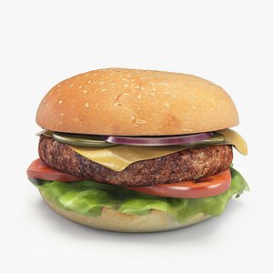 3d hamburger patty cheese