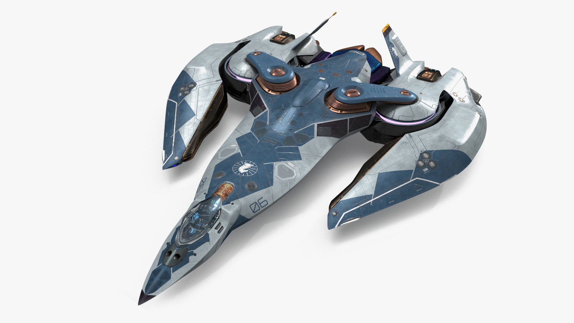 Sci Fi Fighter in Flight 3D model preview