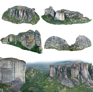 3D model meteora mountains pack 5