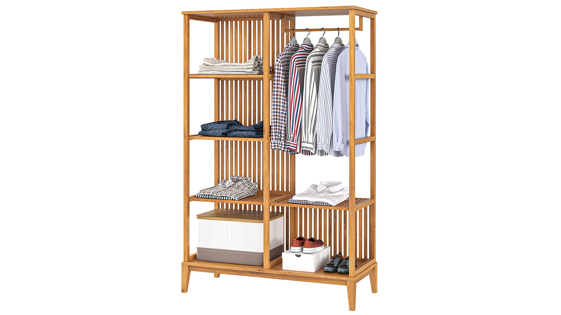 3D IKEA NORDKISA Wardrobe - Bamboo - TurboSquid 2219692