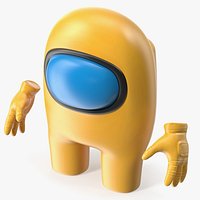 Among Us Yellow Character Rigged for Maya