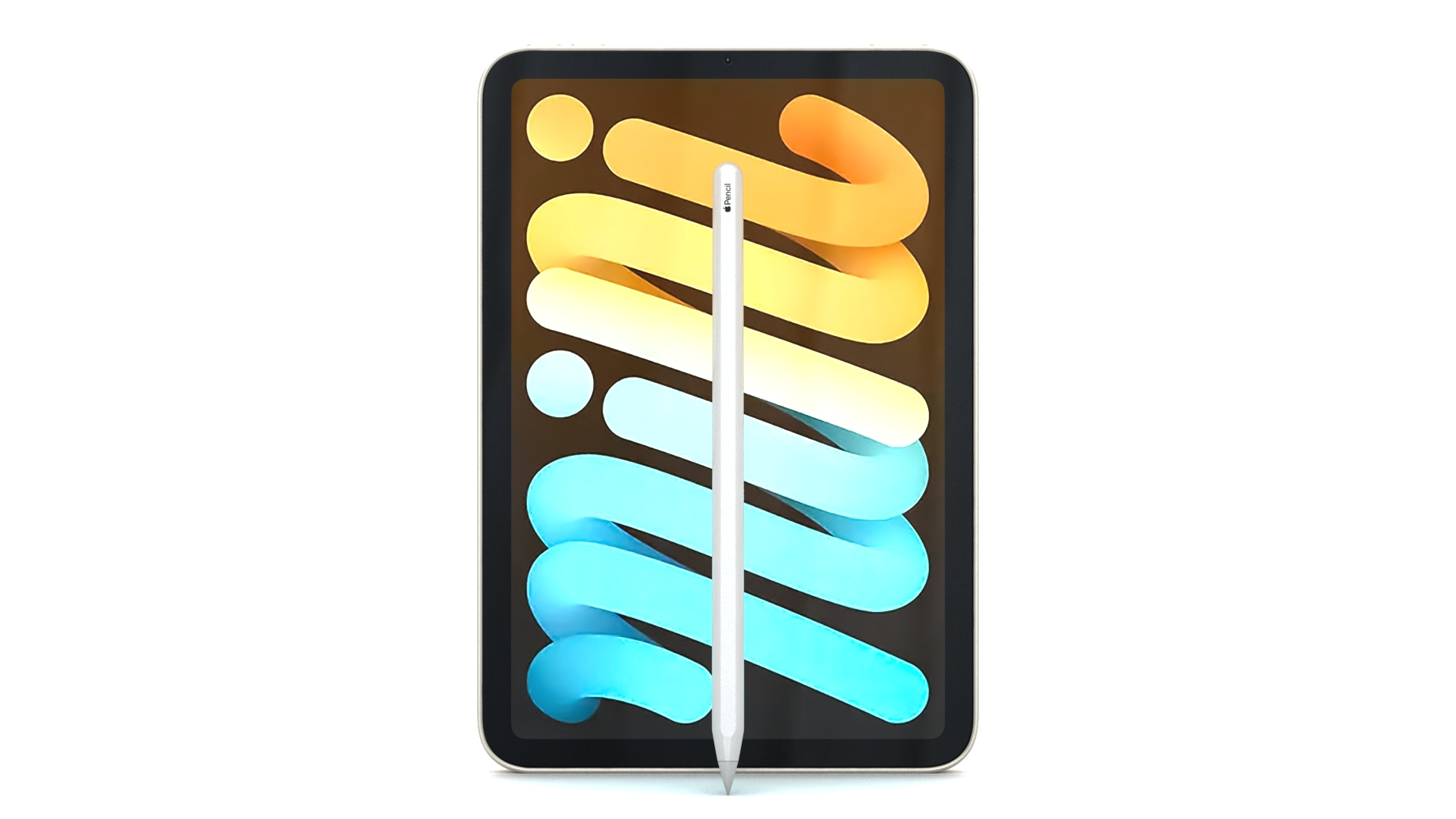 3D Apple IPad Mini 2021 6th Generation Starlight With Pencil