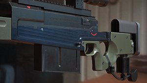 Accuracy International AW50Low poly model 3D