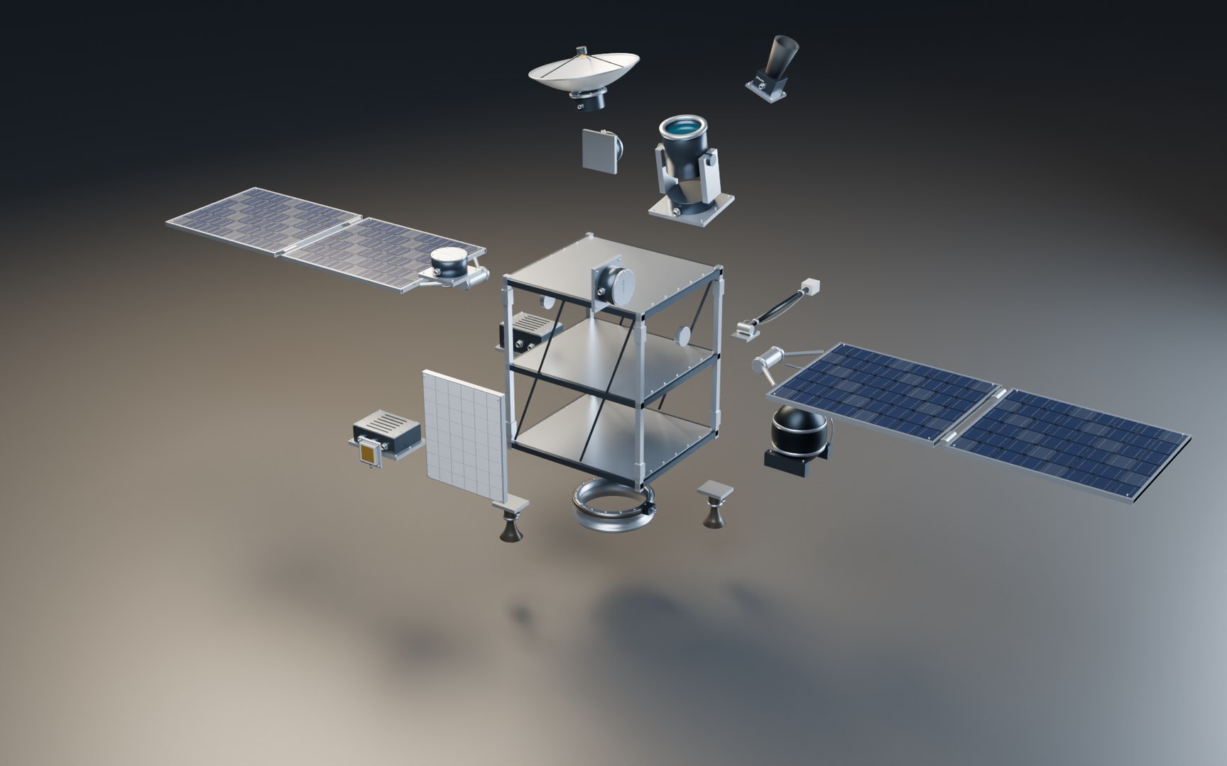Modular Satelite 3D https://p.turbosquid.com/ts-thumb/P5/TbYJa0/if/satelite_6/png/1789551238/1920x1080/fit_q87/581ca784f5126af18018b937fe6caad4ed928d98/satelite_6.jpg