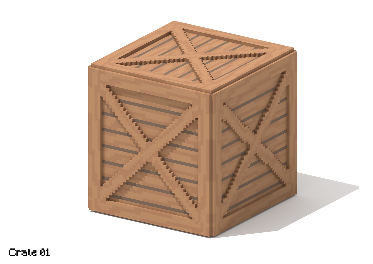 5 Voxel Wooden Crates 3D Model - TurboSquid 2079853