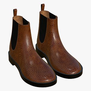 Leather Boots Crocodile Skin model