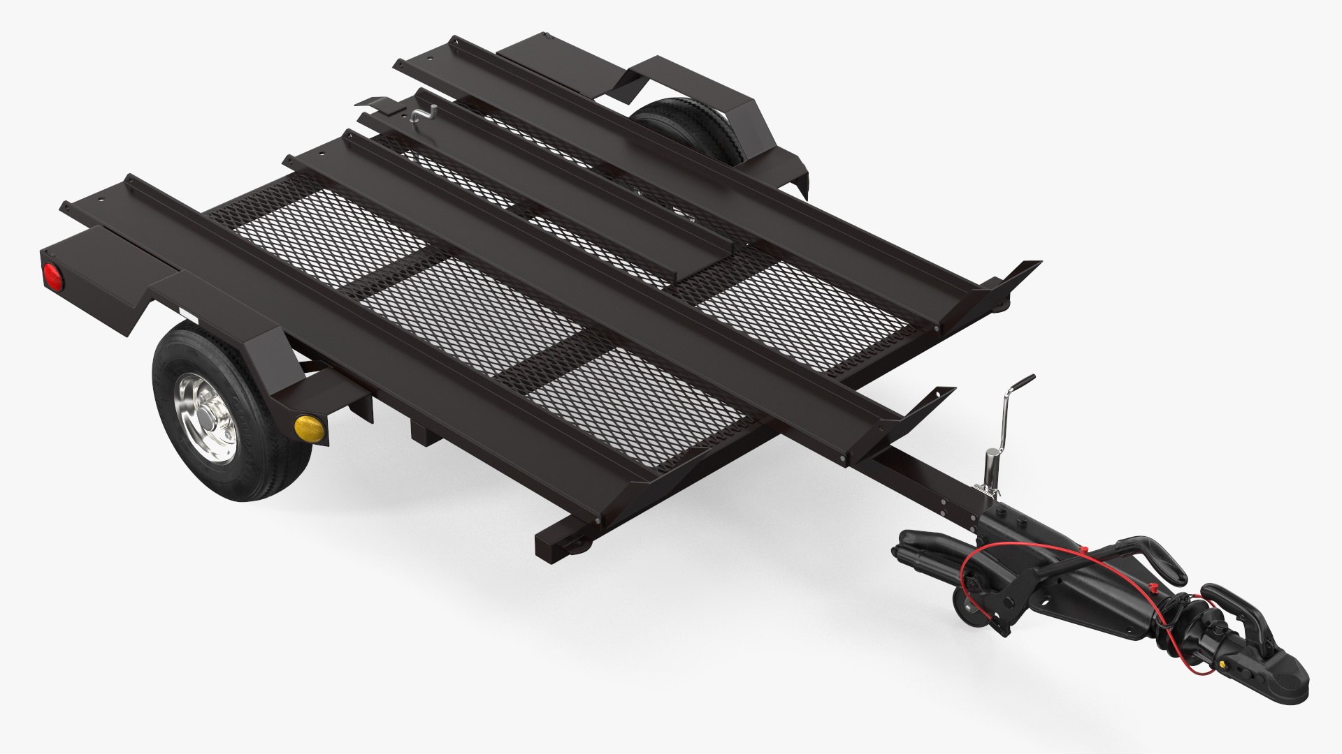 ECHO 3 Place Motorcycle Trailer and Trailer Brake Actuator 3D model for vehicle visualization, games, animation, transport scenes, and automotive rendering