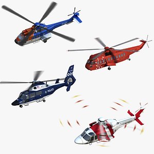 civilian helicopters 3D model