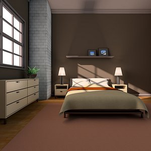 cinema4d bedroom interior