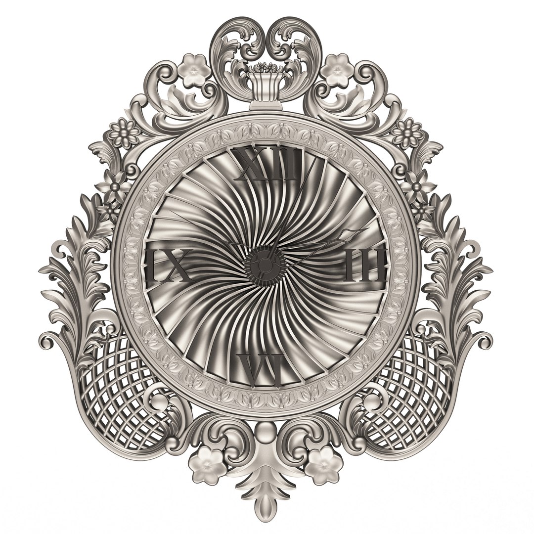 Classic Wall Clock 03 Chrome 3D Model - TurboSquid 2137266