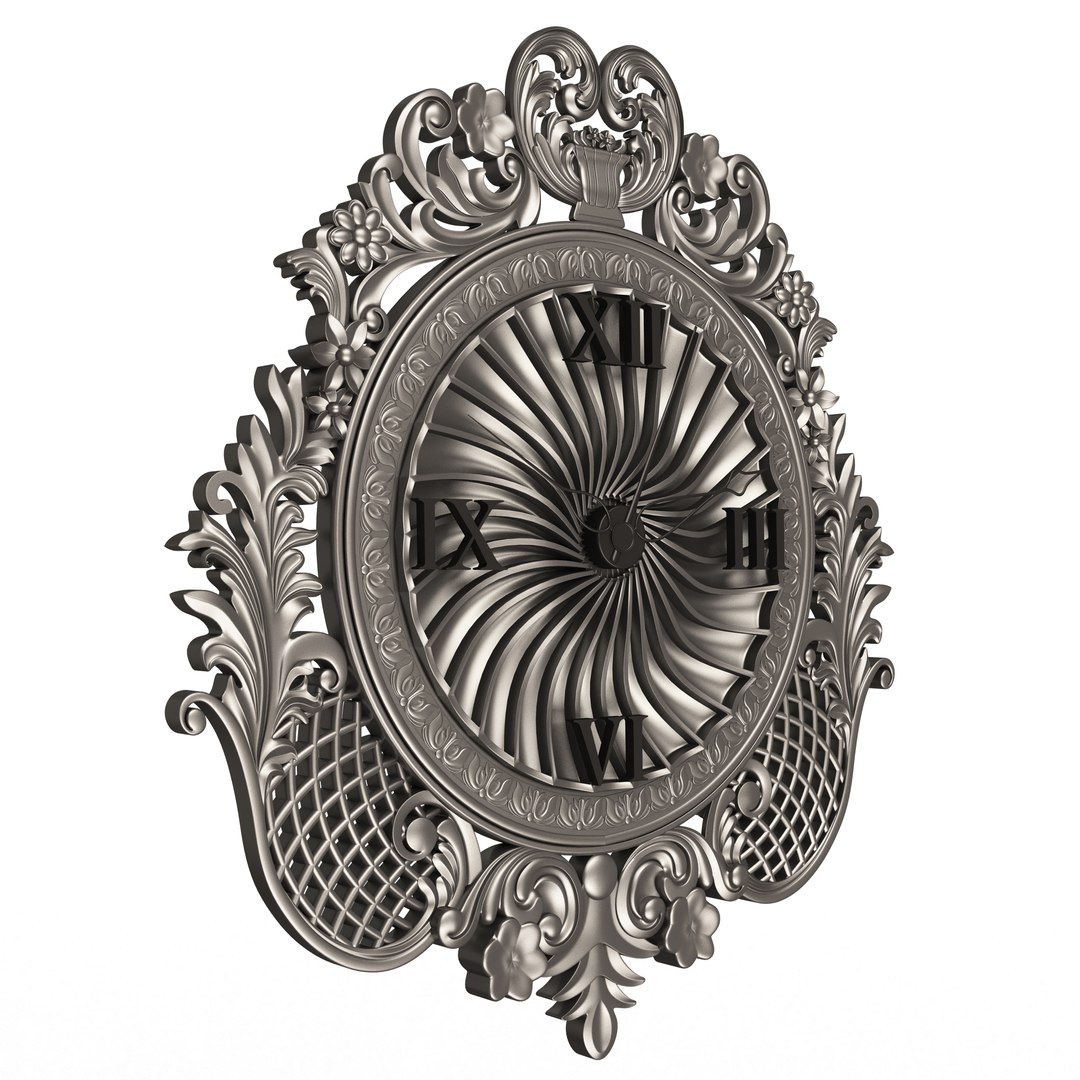 Classic Wall Clock 03 Chrome 3D Model - TurboSquid 2137266