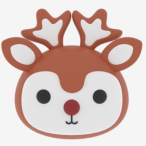 3D Cartoon Cute Deer Head