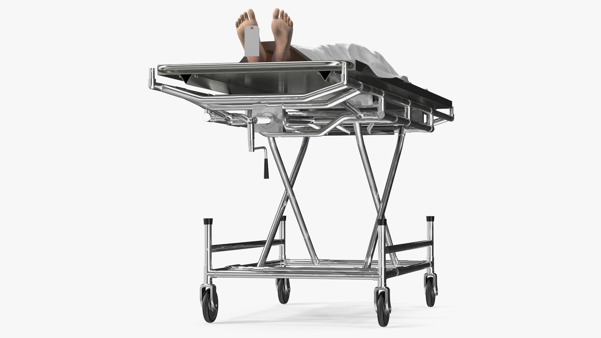 3D Morgue Gurney with Female Corpse and Tray - TurboSquid 2015824