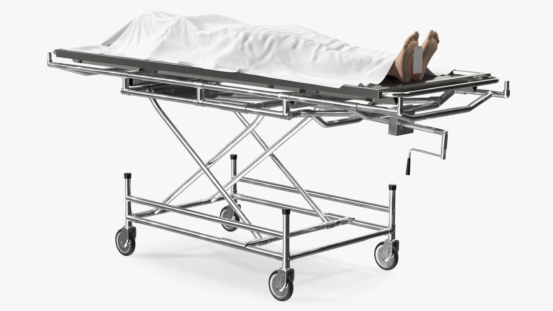 3D Morgue Gurney with Female Corpse and Tray - TurboSquid 2015824