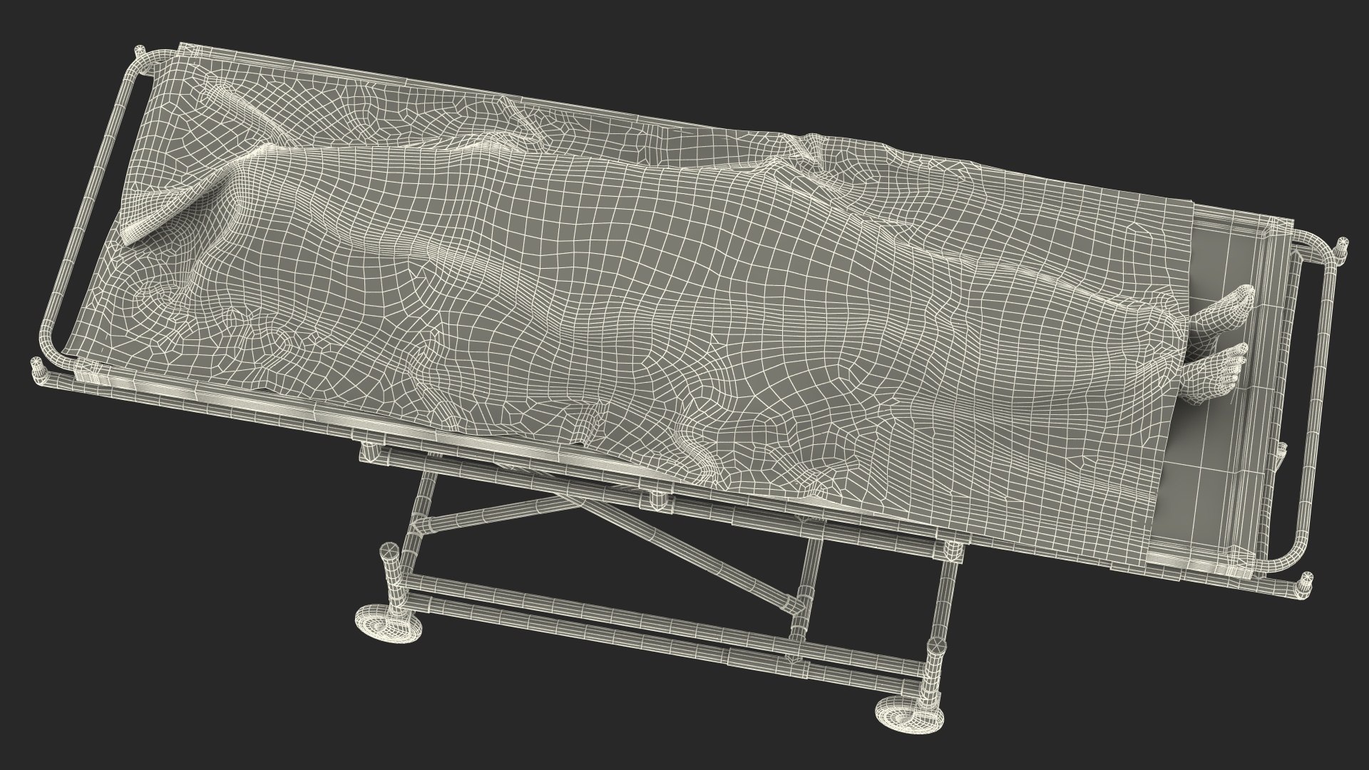 3D Morgue Gurney with Female Corpse and Tray - TurboSquid 2015824
