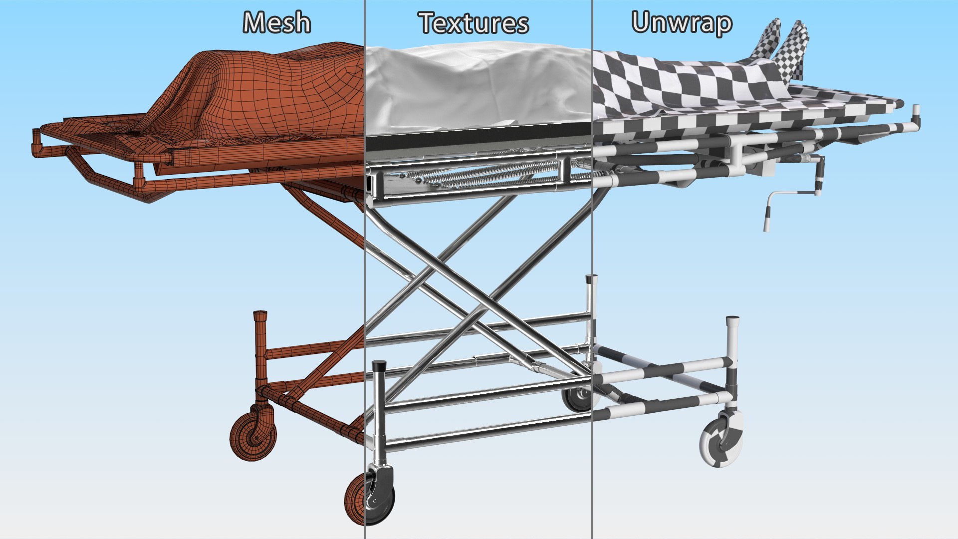 3D Morgue Gurney with Female Corpse and Tray - TurboSquid 2015824