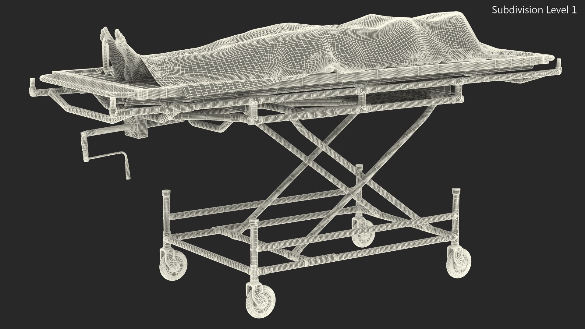3D Morgue Gurney with Female Corpse and Tray - TurboSquid 2015824
