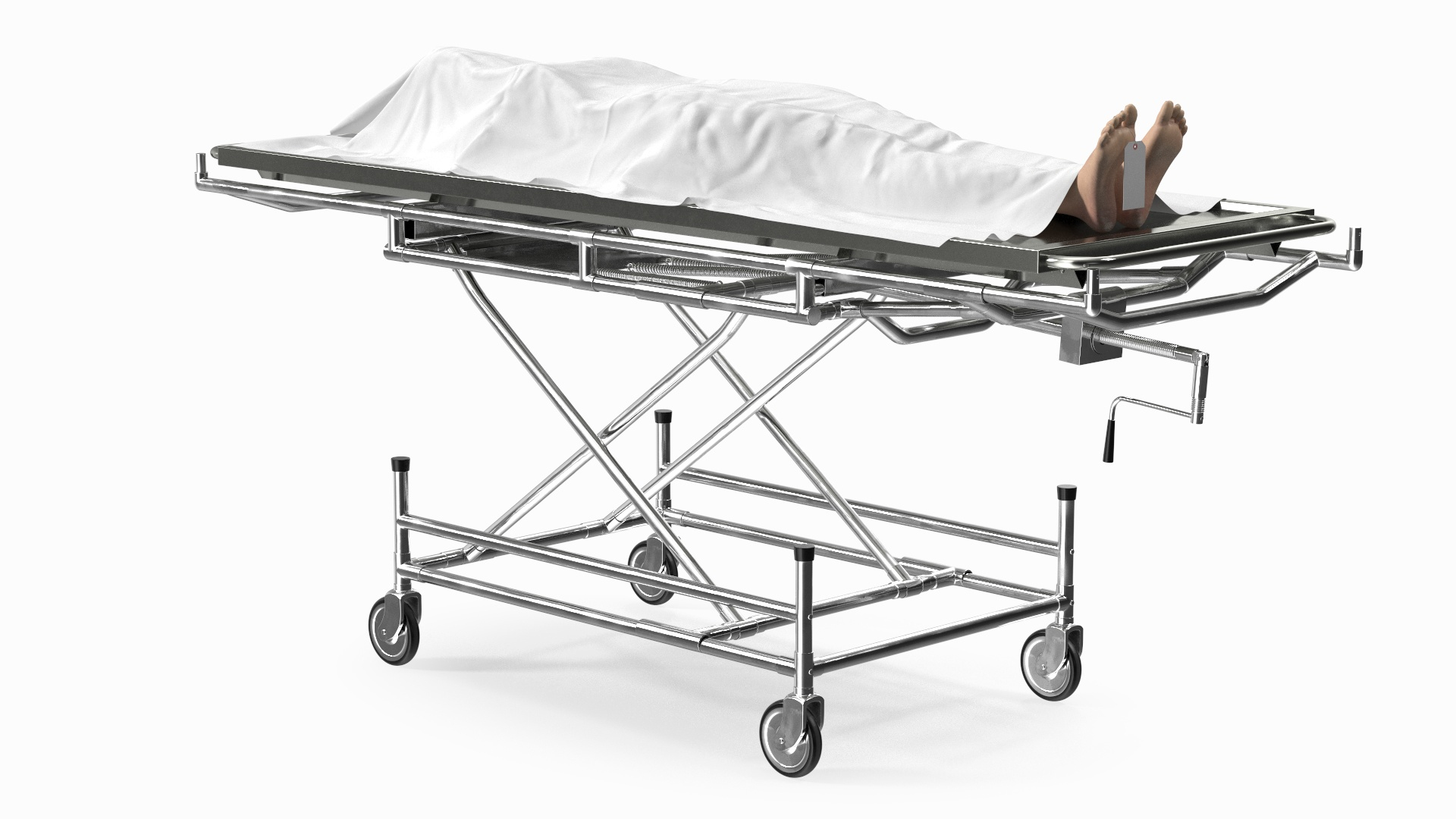 3D Morgue Gurney with Female Corpse and Tray - TurboSquid 2015824