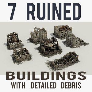 Ruined Damaged Buildings Collection 7 Tenement