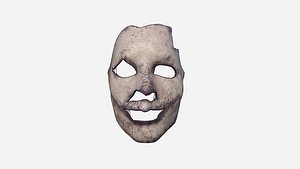 3D Human Skin Terror Mask A04 White Purple - Character Costume model