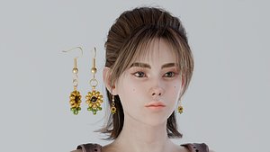 Floral flower Bead Earring