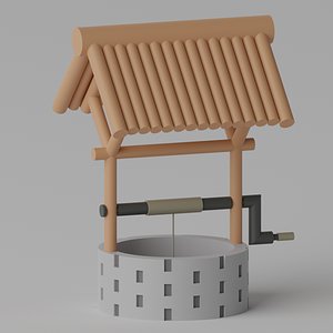 3D Medieval Stone Water Well 1