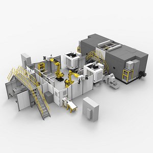 3D model Automatic Crankcase Lower Body Production Line