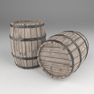 wooden barrel 3D