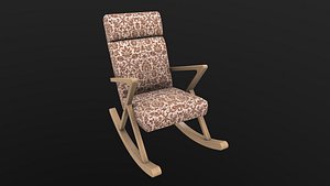3D Rocking Chair AR VR PBR  Lowpoly with game ready
