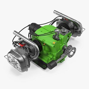 small airplane engine 3d model