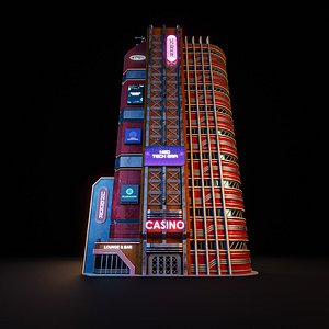 3D SCIFI CYBERPUNK FUTURISTIC NEON SKYSCRAPER 09